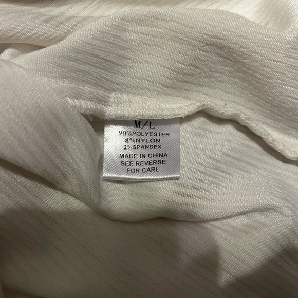 Wishlist Apparel White Corduroy Oversized Shacket Stars Button Cuff Womens M/L - Picture 8 of 8